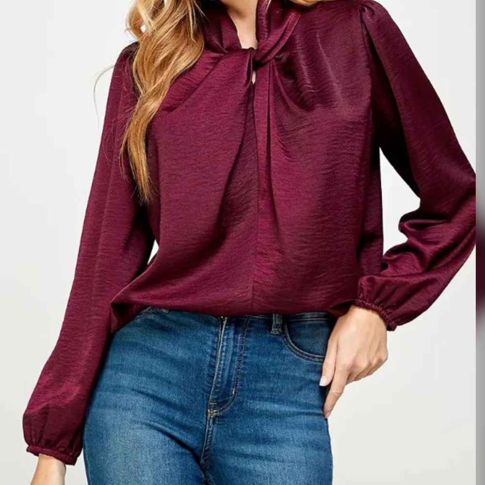 Twist Neck Satin Top